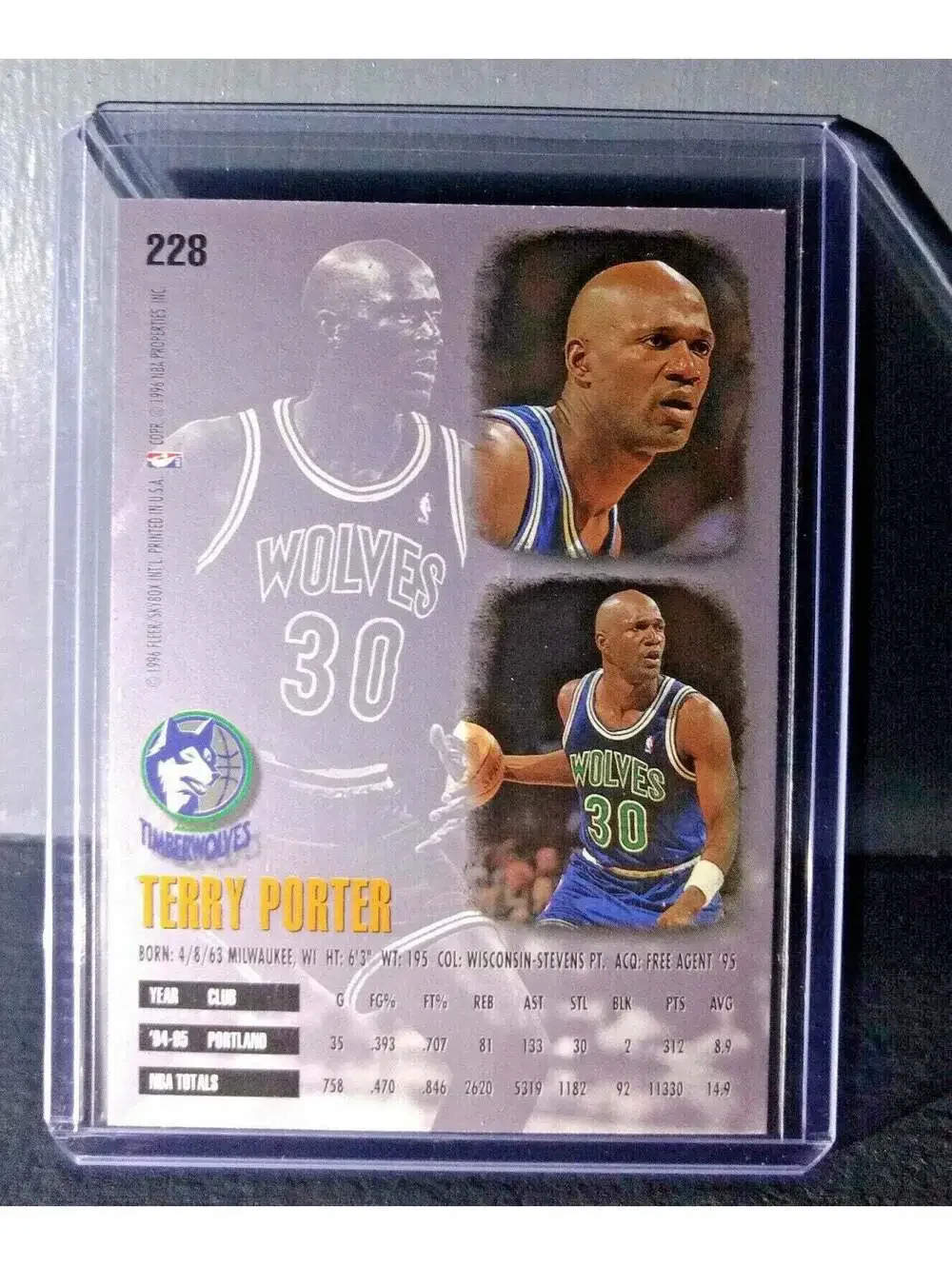 1995-96 Terry Porter #228 Basketball Card